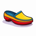 Vector icon of a pair of colorful clogs stacked on top of each other