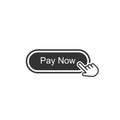 Vector icon of the Pay Now button with your index finger. Purchases on the site online. Button for the online store Royalty Free Stock Photo