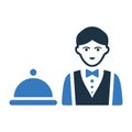 Restaurant, room service, waiter icon. Editable vector isolated on a white background Royalty Free Stock Photo