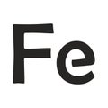 Ferum. Iron Symbol Illustration Icon On White Background. Vector Icon of the Periodic Table of Mendeleev - Fe Royalty Free Stock Photo