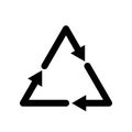 vector icon PET PETE recycling triangle logo black and white