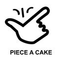 Icon, Piece a cake or easy isolated on white