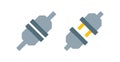 vector icon of plugged and unplugged. concept of connect and disconnect.