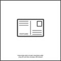 Vector icon postcard on white isolated background Royalty Free Stock Photo