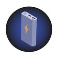 Vector icon of a powerbank in circule