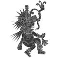 Icon with Quetzalcoatl the Aztec god of wind and air Royalty Free Stock Photo