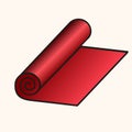 Vector icon of red roll of fabric or paper roll. Textile roll icon of vector illustration for web and mobile design