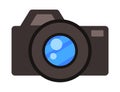 Vector icon of reflex or digital camera for shooting photo or video isolated at white background Royalty Free Stock Photo