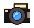 Vector icon of reflex or digital camera for shooting photo or video isolated at white background Royalty Free Stock Photo