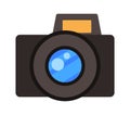 Vector icon of reflex or digital camera for shooting photo or video isolated at white background Royalty Free Stock Photo