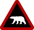 Vector icon road warning sign about singing wild animals Royalty Free Stock Photo