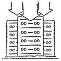 Vector icon of server racks and arrows. Dark brown charcoal sketch Royalty Free Stock Photo
