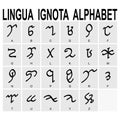 Vector icon set with Ancient Occult Alphabet Lingua Ignota