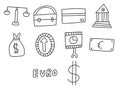 Vector icon set for banking and law Royalty Free Stock Photo