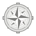 Vector icon set with compass rose Royalty Free Stock Photo