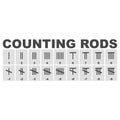 Vector icon set with Counting rods Royalty Free Stock Photo