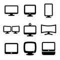 Vector icon set of different computer monitors and display screens Royalty Free Stock Photo