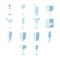 Vector icon set for drink glasses