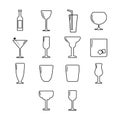 Vector icon set for drink glasses