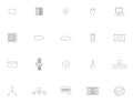Vector icon set of electronic equipment and network Royalty Free Stock Photo