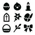 Easter Celebration and Spring Nature Icon Set - Vector Illustrations for Holiday Decor, Religious Symbols, and New Life Royalty Free Stock Photo