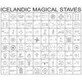 Vector icon set with Icelandic magical symbols