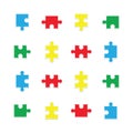 Vector icon set for jigsaw puzzle Royalty Free Stock Photo
