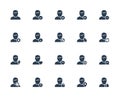 Vector Icons of Male User Avatars for Web Account. Glyph Style