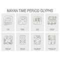 mayan time period and associated glyphs Royalty Free Stock Photo