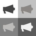 Vector icon set megafon on gray background Royalty Free Stock Photo