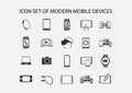 Vector icon set for modern mobile devices