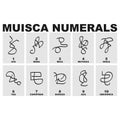 Vector icon set with Muisca numerals Royalty Free Stock Photo