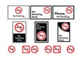 Vector icon set of no smoking