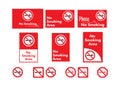 Vector icon set of no smoking Royalty Free Stock Photo