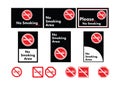 Vector icon set of no smoking