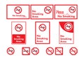 Vector icon set of no smoking