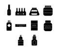 Vector icon set for plastic containers Royalty Free Stock Photo