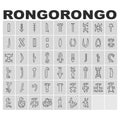 Vector icon set with Rongorongo glyphs Royalty Free Stock Photo