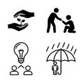 Compassion, Empathy & Support Vector Icon Set Royalty Free Stock Photo