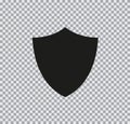 Vector icon shield black on transparent background Royalty Free Stock Photo