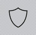 Vector icon shield black on transparent background Royalty Free Stock Photo