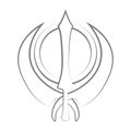 Vector icon with Khanda Royalty Free Stock Photo