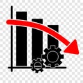 Icon simple illustration, Falling down Productivity Business Progress at trans[arent effect background