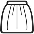 Vector Icon of a skirt for women in line art style. Pixel perfect. Business and office look.