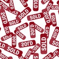 Vector icon sold red stamp. Sold  vector illustration seamless pattern on a white background Royalty Free Stock Photo
