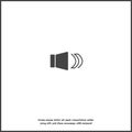 Vector icon sound. Flat image sound notification on white isolated background