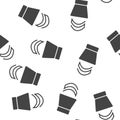 Vector icon sound. Flat image sound notification seamless pattern on a white background
