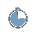Vector icon speedometer. Flat image speedometer icon cartoon style on white isolated background Royalty Free Stock Photo