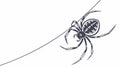 Spider Hanging from Web Thread Vector Icon, vector design Generative AI Royalty Free Stock Photo