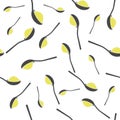 Vector icon of a spoon with sugar or salt seamless pattern on a white background Royalty Free Stock Photo